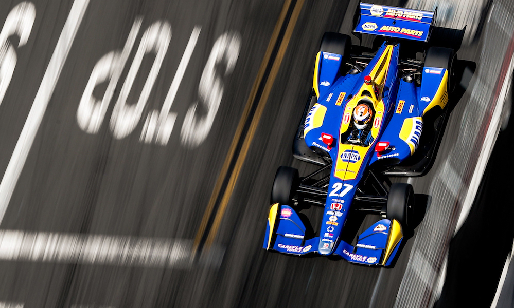 Rossi sets blistering pace for Long Beach pole