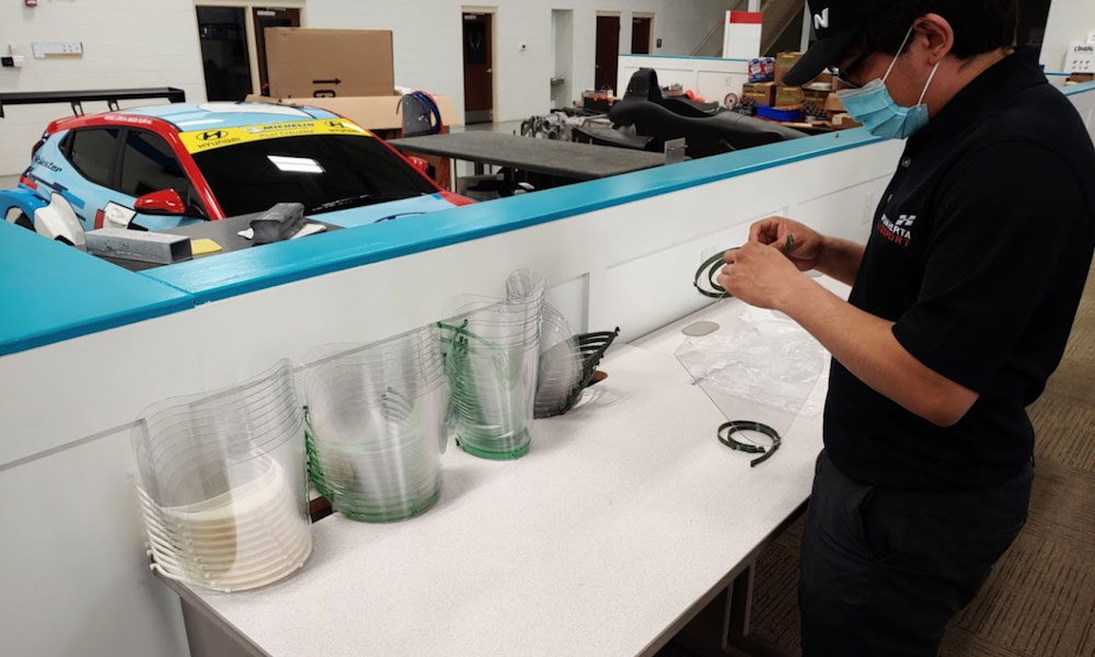 BHA assembling face shields for first responders