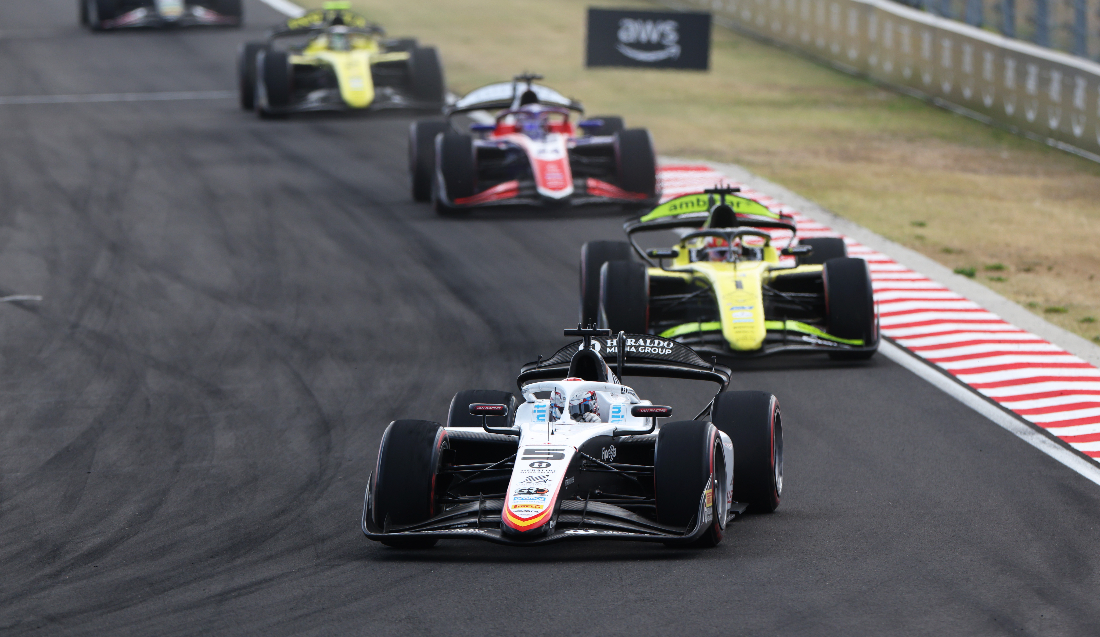 León keeps Maini and Câmara at bay to win F2 Feature in Hungary