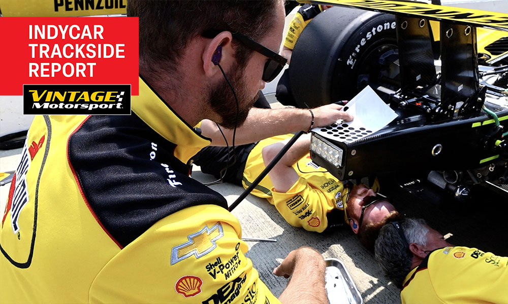 Team Penske's sticker routine at the Indy 500