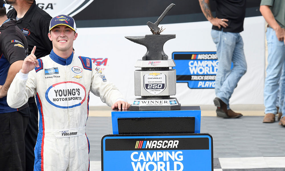 Fogleman bags unlikely win in wild Truck Series race at Talladega