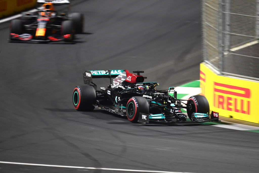 Hamilton takes Saudi GP pole as Verstappen clips wall