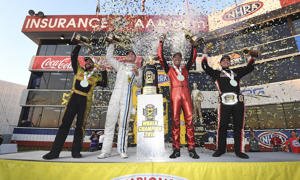 NHRA first: All four champions win in Pomona finale