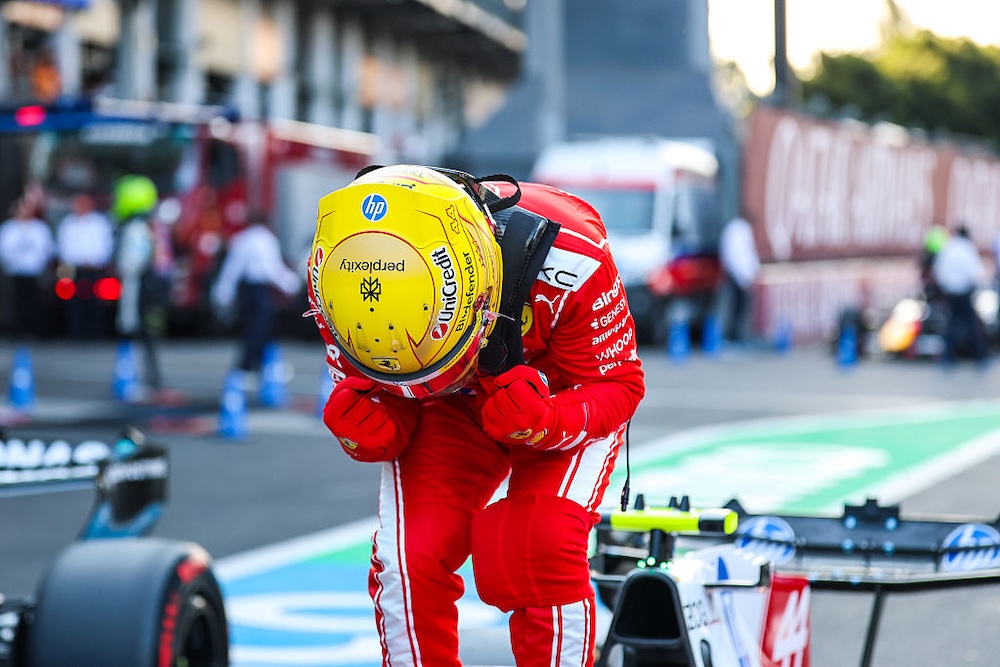 Hamilton earns first Ferrari pole in Mexico City