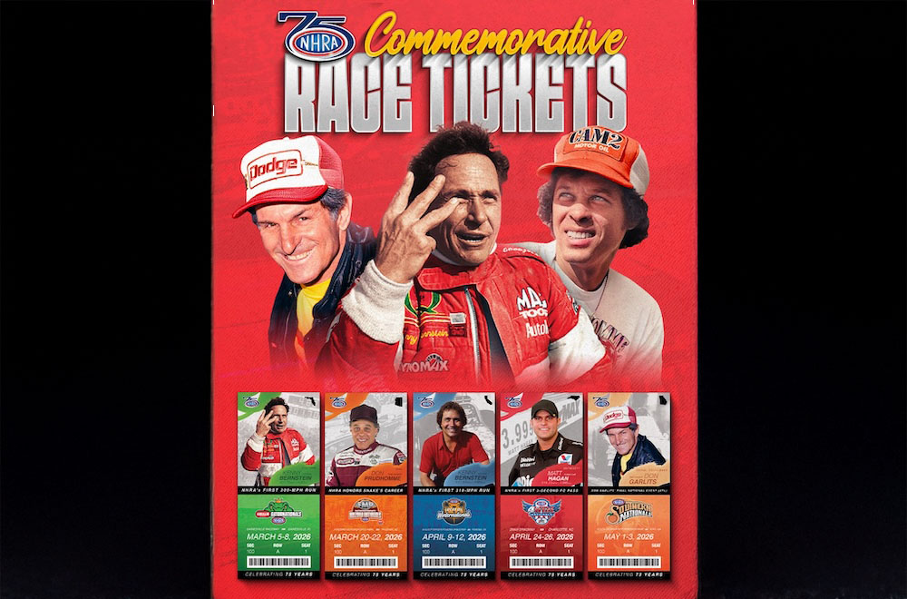 NHRA announces first wave of 75th anniversary commemorative tickets for first five races