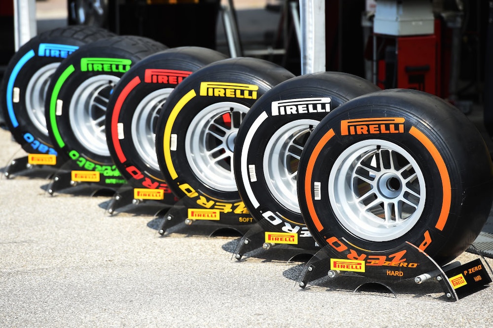 What do the different colored tires mean in F1?