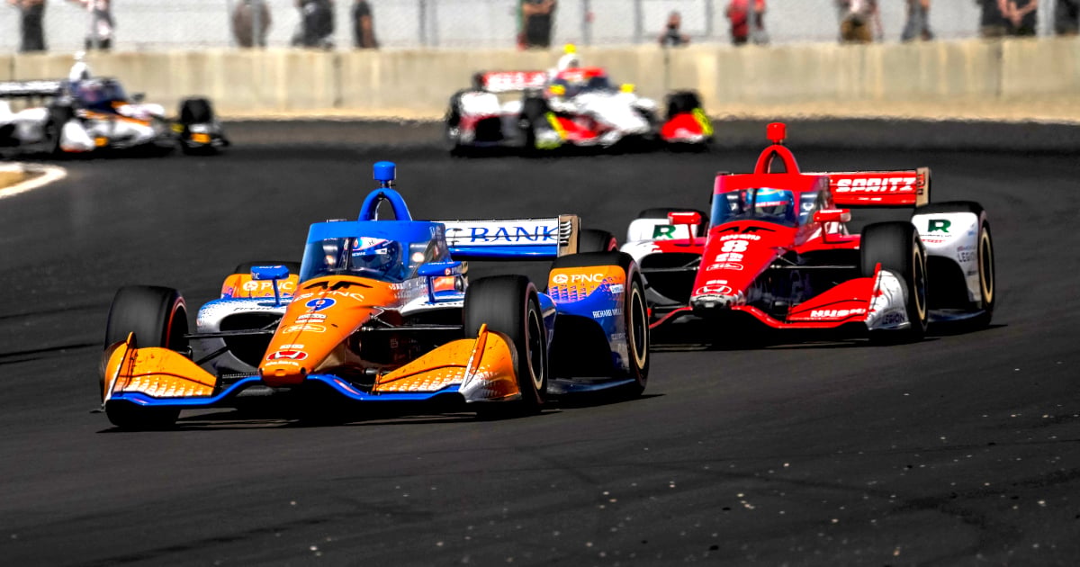 Dixon rallies from early issues to win chaotic IndyCar finale at Laguna ...